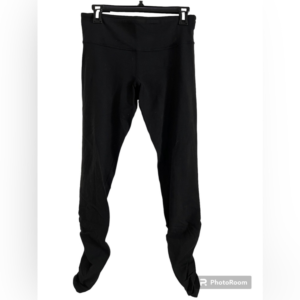 LULULEMON BLACK SIDE POCKET WITH RUCHED HEM FULL LENGTH LEGGINGS